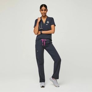 Figs Kade Cargo Scrub Pant, Night Sky & Pink (limited edition).